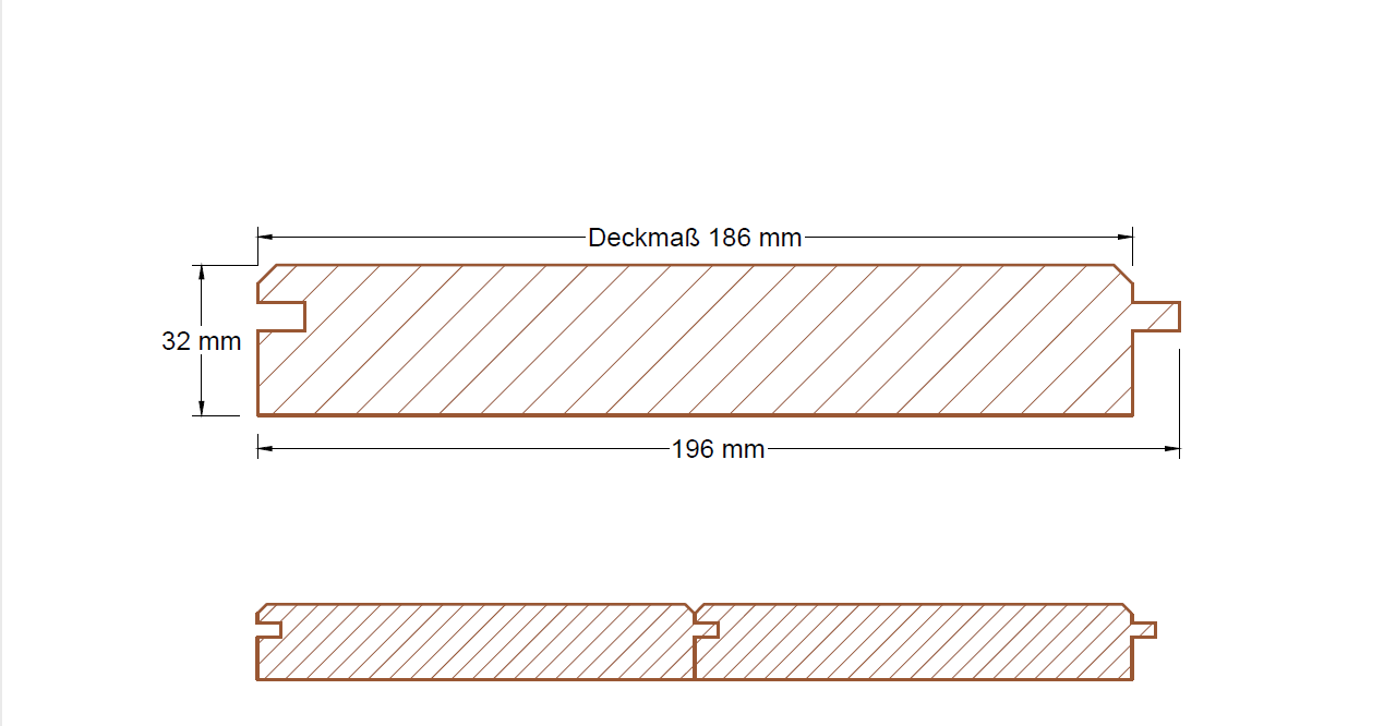 Fichte, Profil Fase, 32x196mm